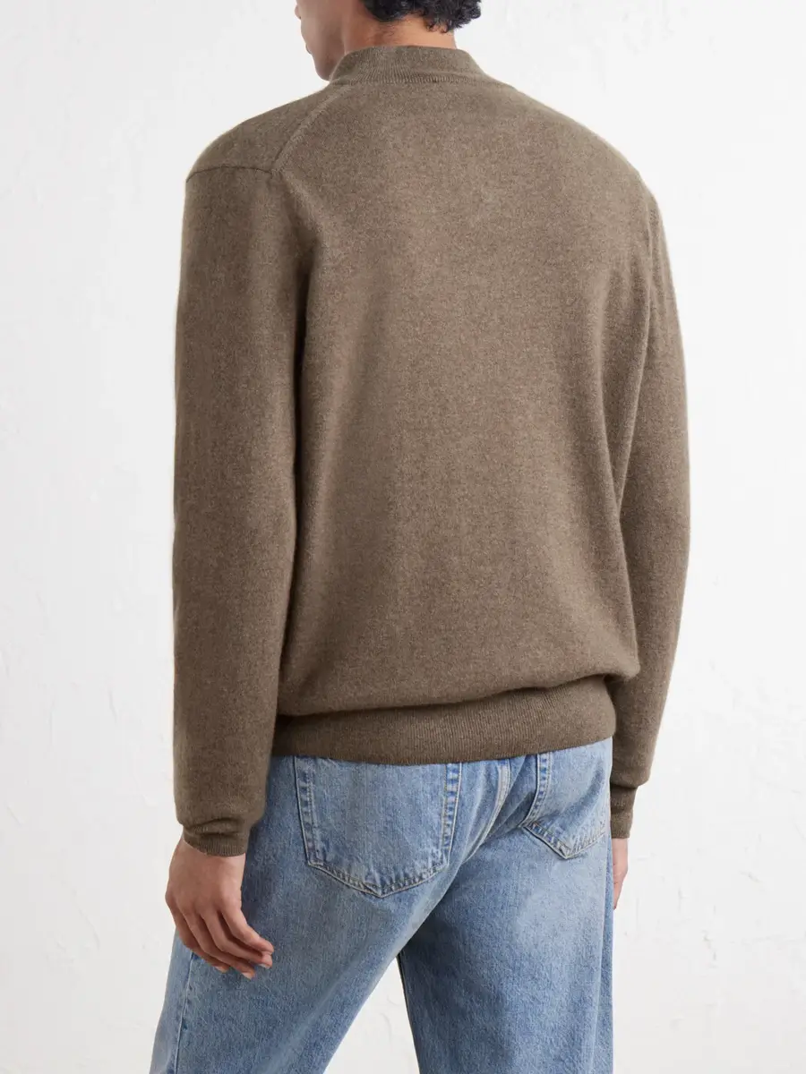 Sunspel Cashmere Half-Zip Sweater - Men | Thumbnail 4