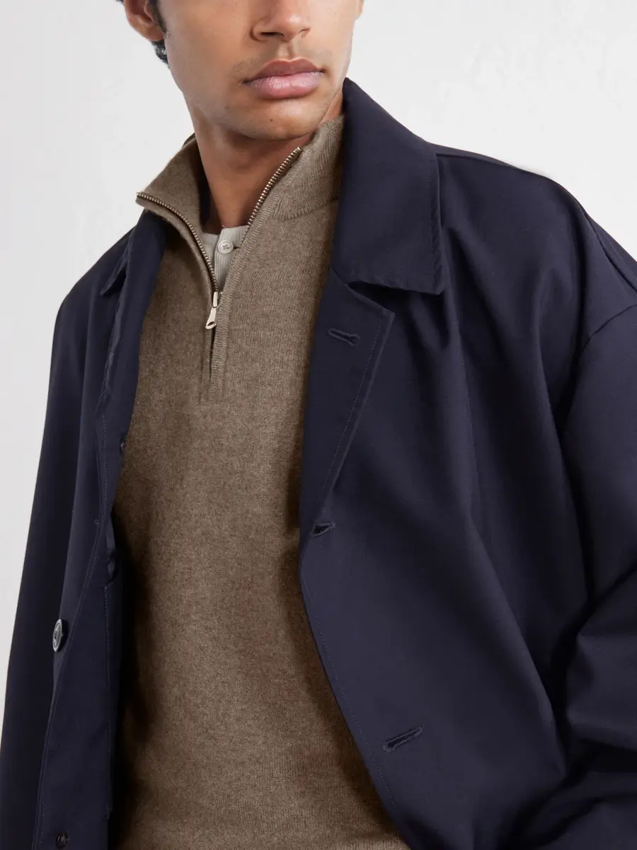 Sunspel Cashmere Half-Zip Sweater - Men | Thumbnail 5