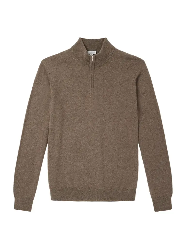 Sunspel Cashmere Half-Zip Sweater - Men