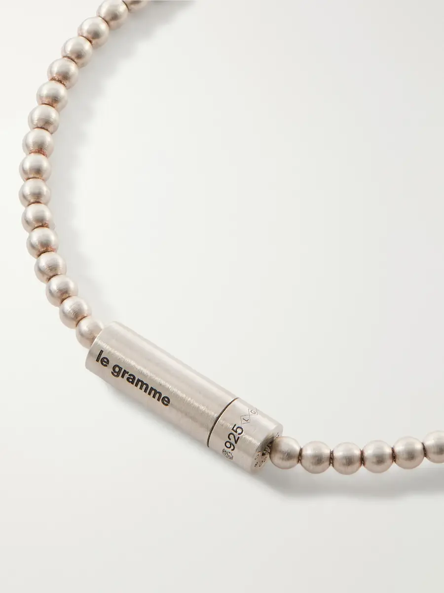 LE GRAMME 11g Beaded Sterling Silver Bracelet - Men | Thumbnail 4