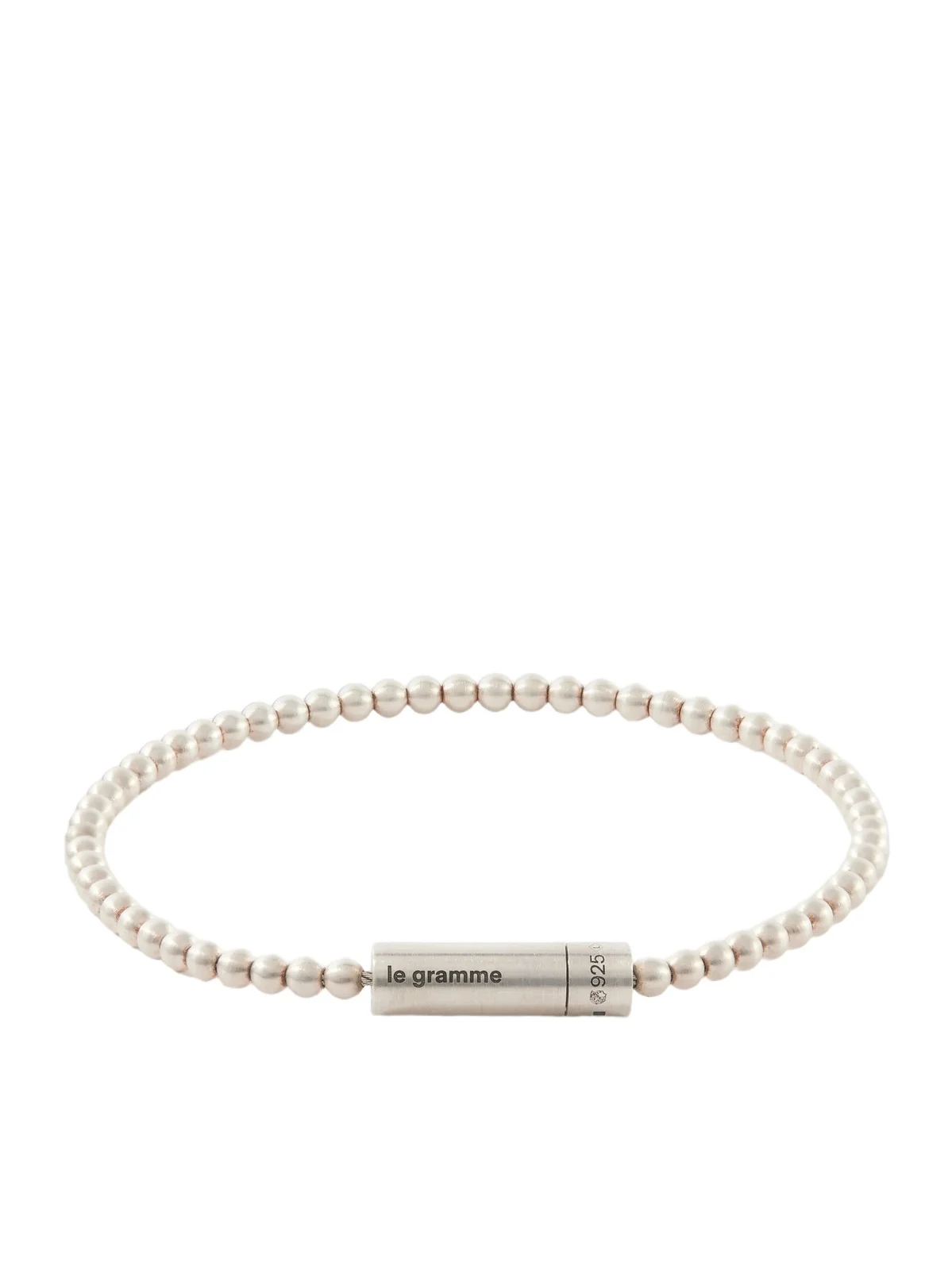 LE GRAMME 11g Beaded Sterling Silver Bracelet - Men