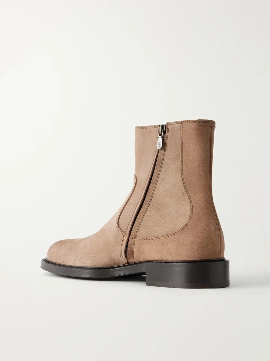 Brunello Cucinelli Waxed Suede Chelsea Boots - Men | Thumbnail 4