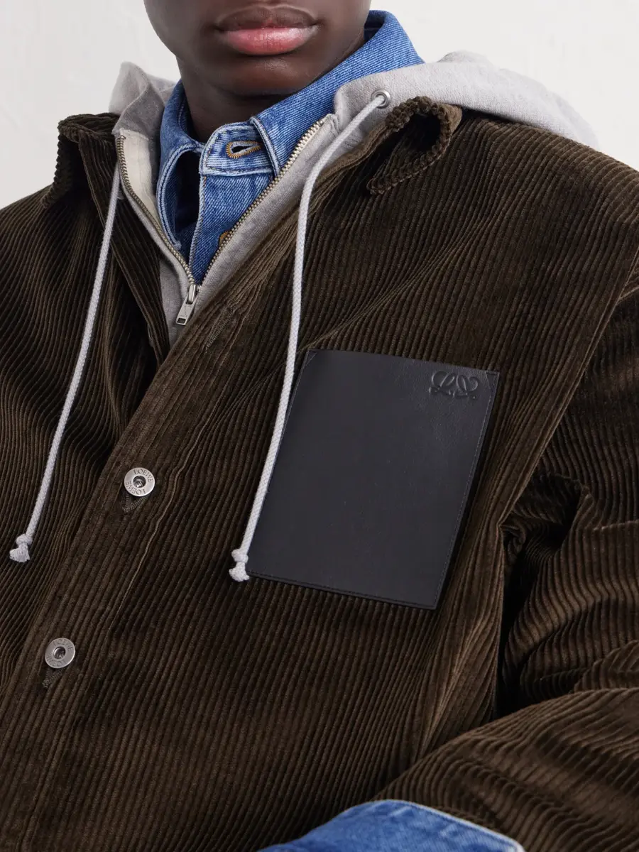 Loewe Leather-Trimmed Cotton-Corduroy Overshirt - Men | Thumbnail 5 Loewe Leather-Trimmed Cotton-Corduroy Overshirt - Men | Thumbnail 5