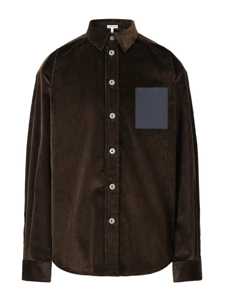 Loewe Leather-Trimmed Cotton-Corduroy Overshirt - Men | Image 1 Loewe Leather-Trimmed Cotton-Corduroy Overshirt - Men | Image 1