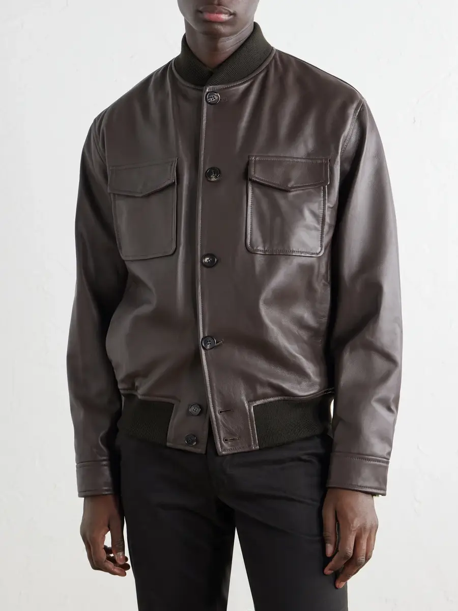 Slowear Montedoro Leather Bomber Jacket - Men | Thumbnail 3 Slowear Montedoro Leather Bomber Jacket - Men | Thumbnail 3