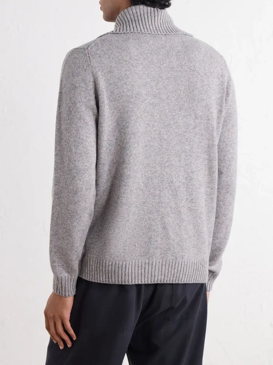 Slowear Zanone Virgin Wool Knitted Zip-Up Hoodie - Men | Thumbnail 4 Slowear Zanone Virgin Wool Knitted Zip-Up Hoodie - Men | Thumbnail 4
