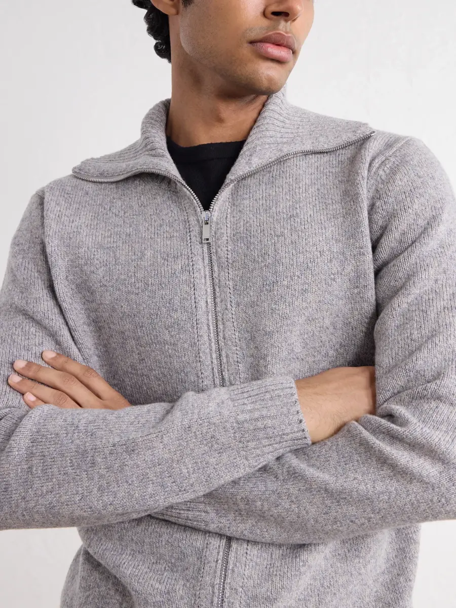 Slowear Zanone Virgin Wool Knitted Zip-Up Hoodie - Men | Thumbnail 5 Slowear Zanone Virgin Wool Knitted Zip-Up Hoodie - Men | Thumbnail 5