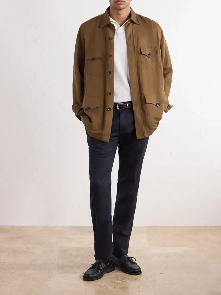 Slowear Straight-Leg Wool-Blend Tekno Flannel Trousers - Men | Thumbnail 2