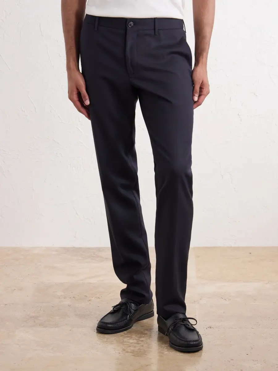 Slowear Straight-Leg Wool-Blend Tekno Flannel Trousers - Men | Thumbnail 3
