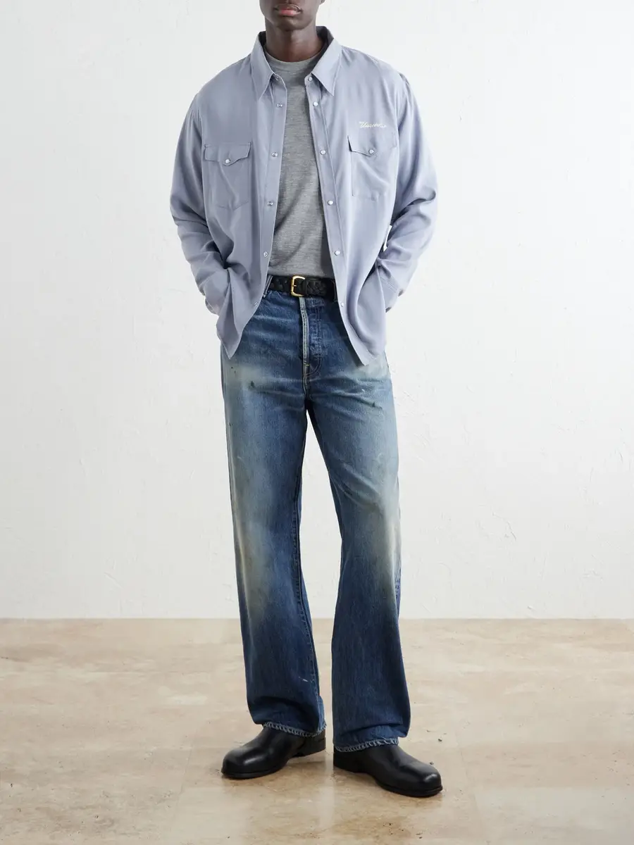 Visvim Social Sculpture 01 Wide-Leg Distressed Jeans - Men | Thumbnail 2 Visvim Social Sculpture 01 Wide-Leg Distressed Jeans - Men | Thumbnail 2