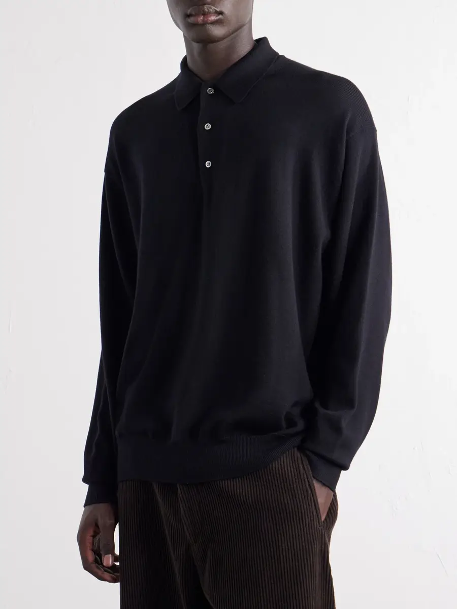 A.PRESSE Wool Polo Shirt - Men | Thumbnail 3