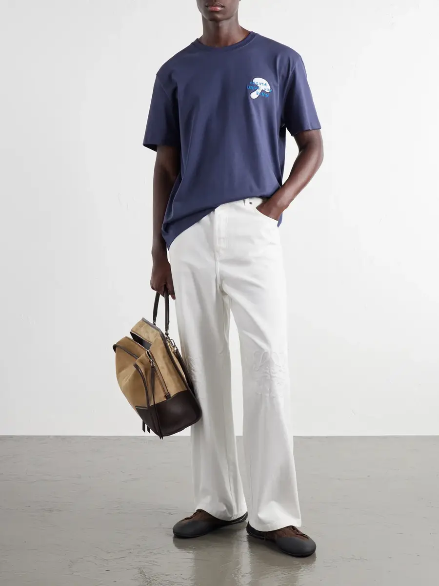 Loewe Embroidered Cotton-Jersey T-Shirt - Men | Thumbnail 2 Loewe Embroidered Cotton-Jersey T-Shirt - Men | Thumbnail 2