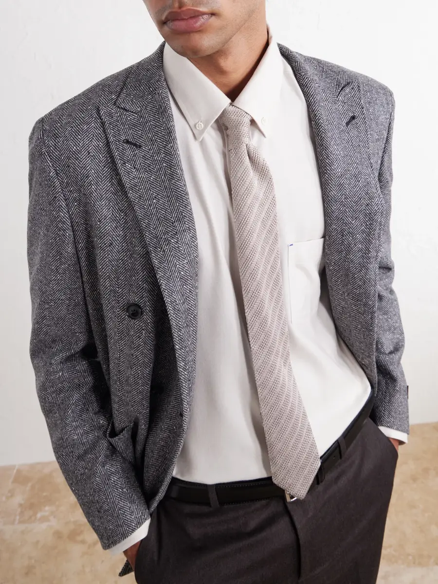 Paul Smith Button-Down Collar Cotton and Lyocell-Blend Herringbone Shirt - Men | Thumbnail 5