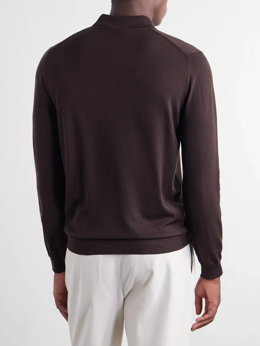 Slowear Zanone Slim-Fit Flexwool Polo Shirt - Men | Thumbnail 4 Slowear Zanone Slim-Fit Flexwool Polo Shirt - Men | Thumbnail 4