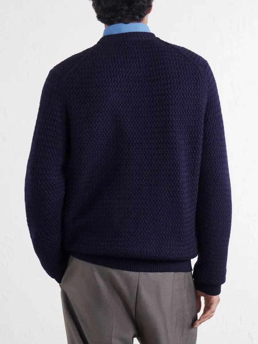 Sunspel Merino Wool-Basketweave Sweater - Men | Thumbnail 4 Sunspel Merino Wool-Basketweave Sweater - Men | Thumbnail 4