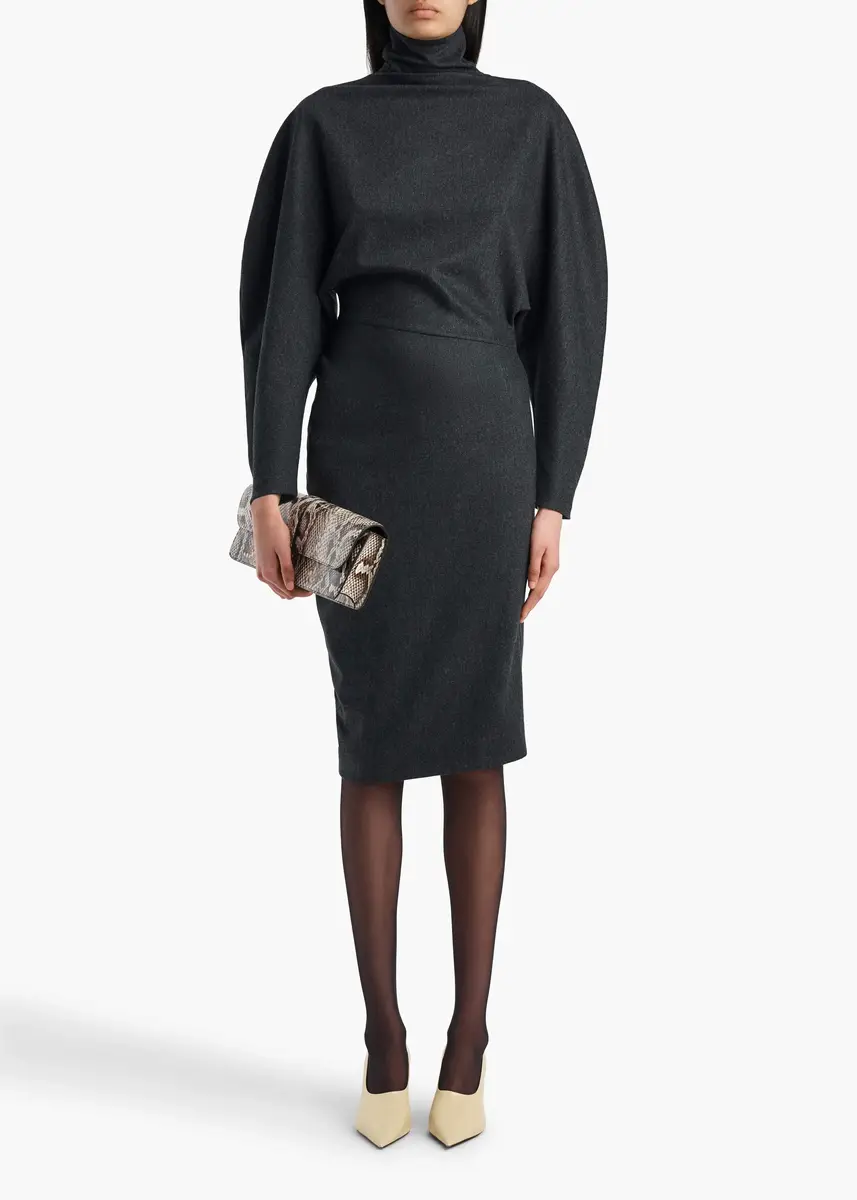 Khaite Harlin Dress In Charcoal | Thumbnail 2