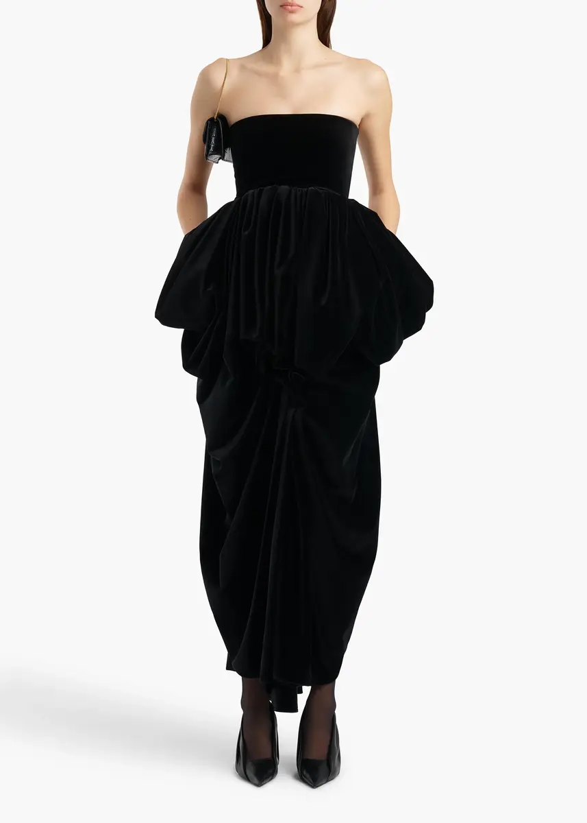Khaite Bronte Dress In Black Velvet | Thumbnail 2 Khaite Bronte Dress In Black Velvet | Thumbnail 2