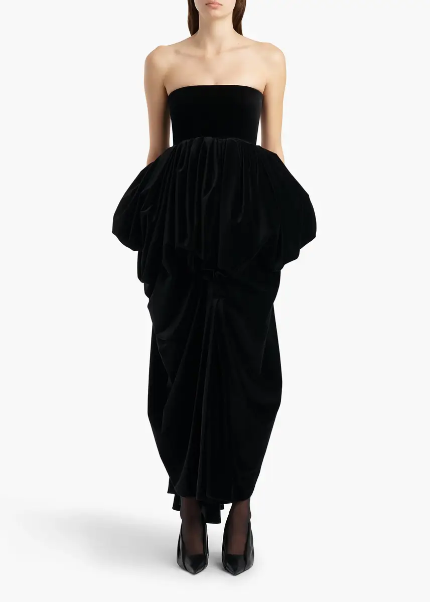 Khaite Bronte Dress In Black Velvet | Thumbnail 3 Khaite Bronte Dress In Black Velvet | Thumbnail 3