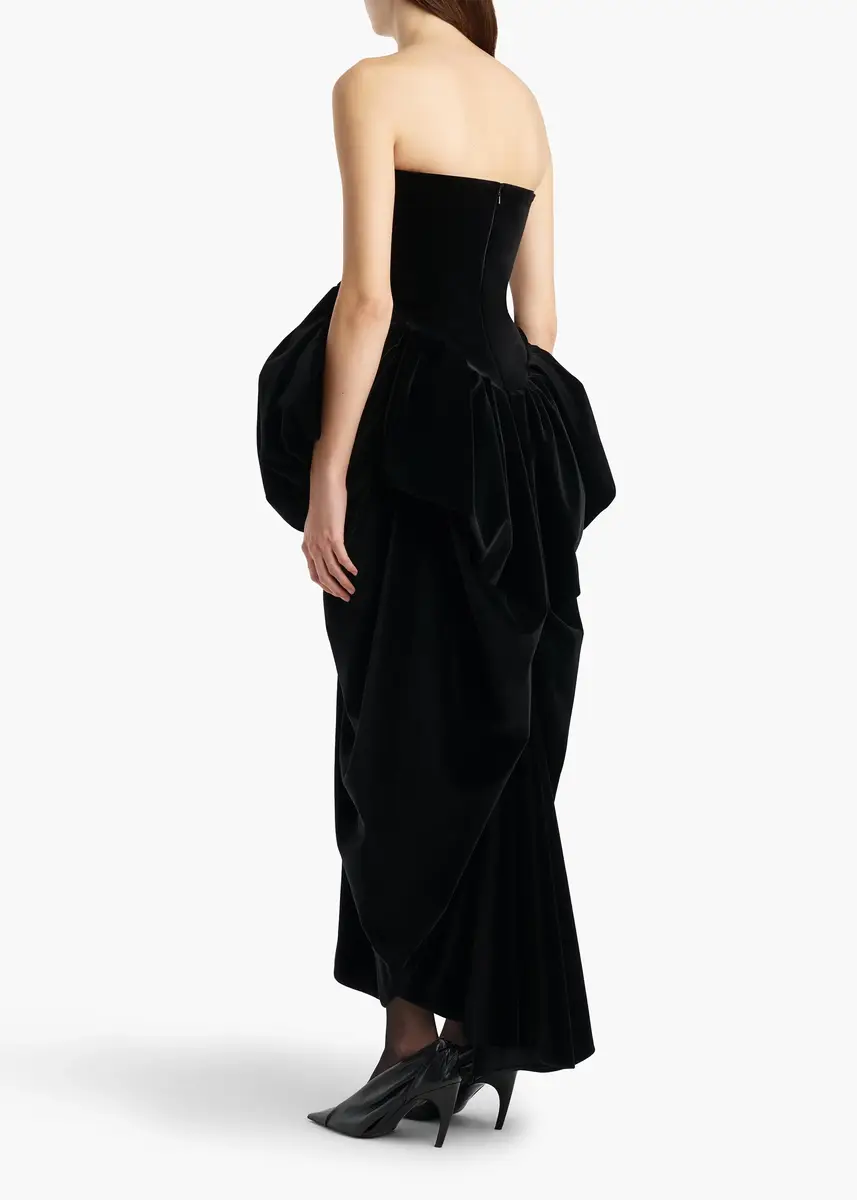Khaite Bronte Dress In Black Velvet | Thumbnail 4 Khaite Bronte Dress In Black Velvet | Thumbnail 4