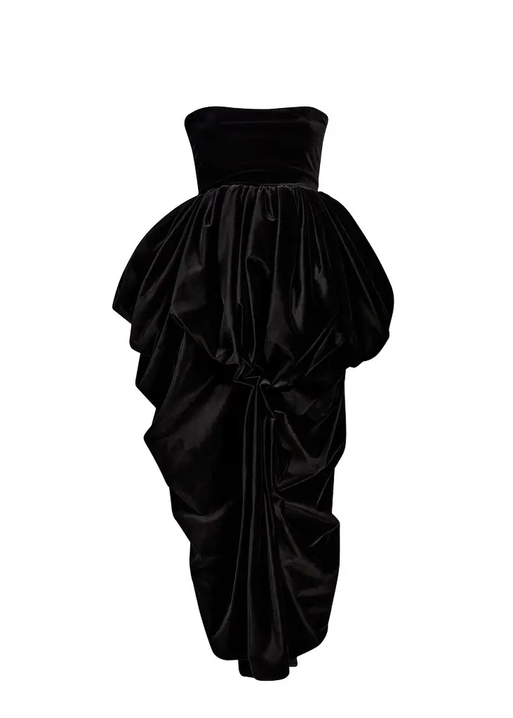 Bronte Dress In Black Velvet Bronte Dress In Black Velvet