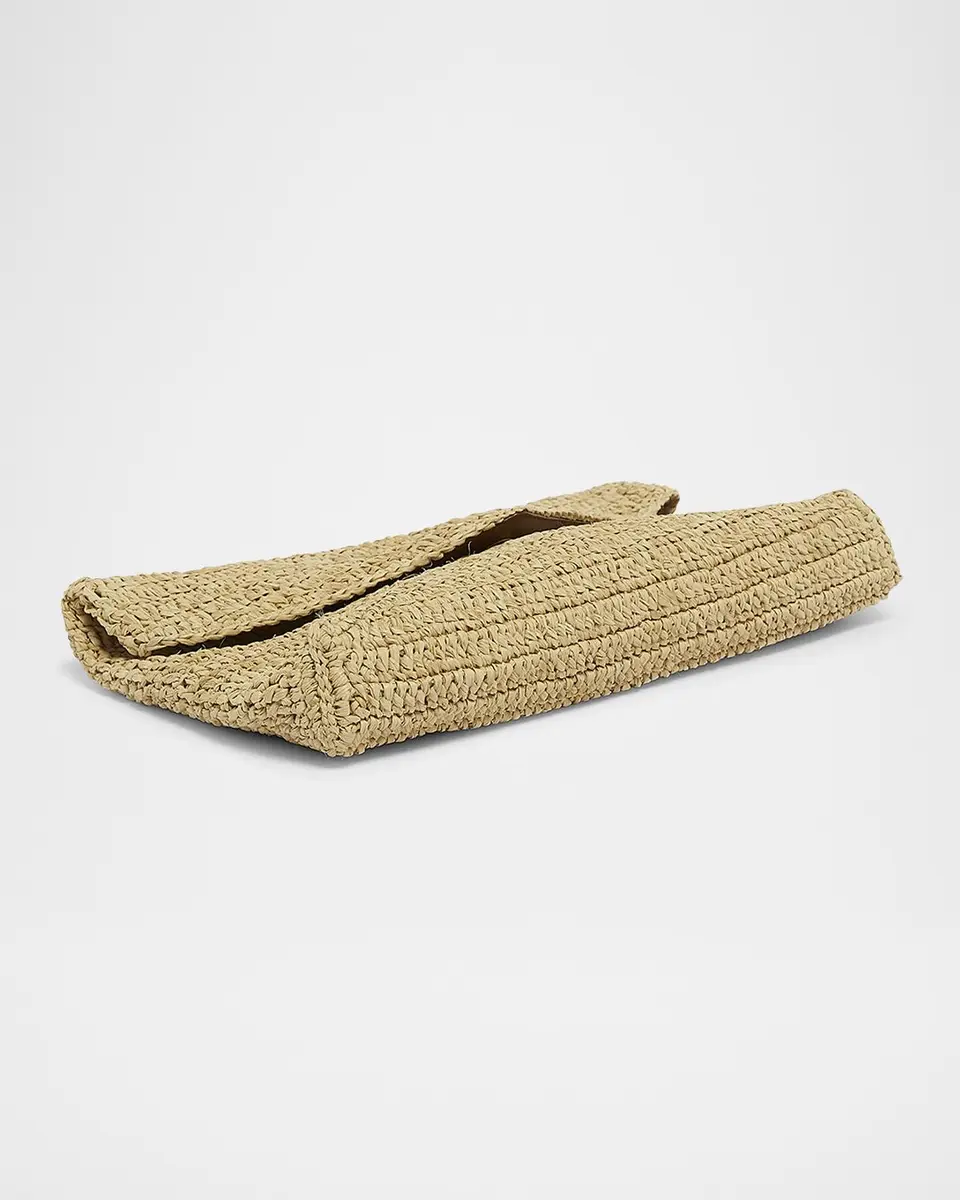 Saint Laurent Large YSL Envelope Pouch Clutch Bag in Raffia | Thumbnail 6 Saint Laurent Large YSL Envelope Pouch Clutch Bag in Raffia | Thumbnail 6