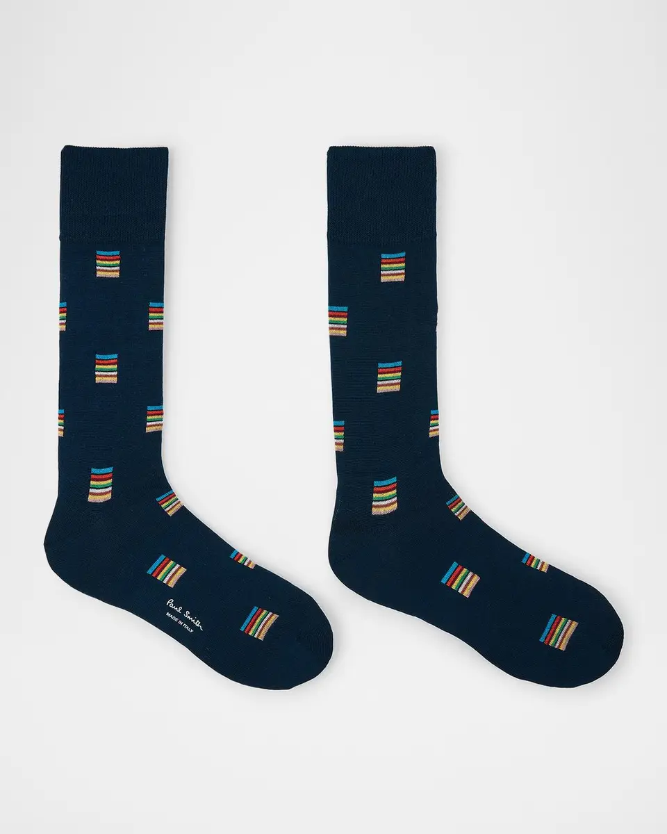 Paul Smith Men's Jonas Signature Stripe Block Crew Socks | Thumbnail 2 Paul Smith Men's Jonas Signature Stripe Block Crew Socks | Thumbnail 2