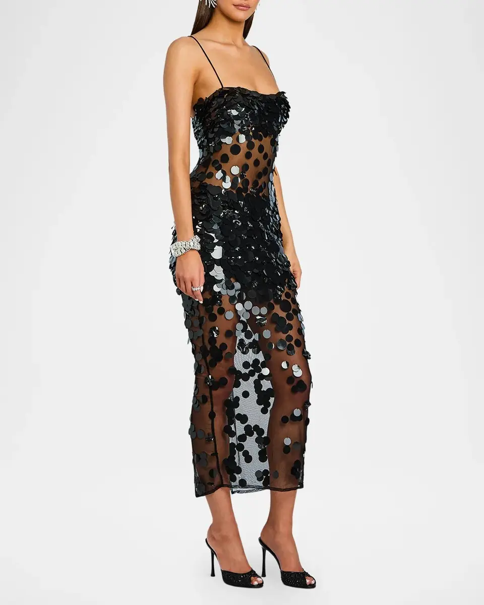 Retrofête Mischa Sequin-Embellished Sleeveless Midi Dress | Thumbnail 4 Retrofête Mischa Sequin-Embellished Sleeveless Midi Dress | Thumbnail 4