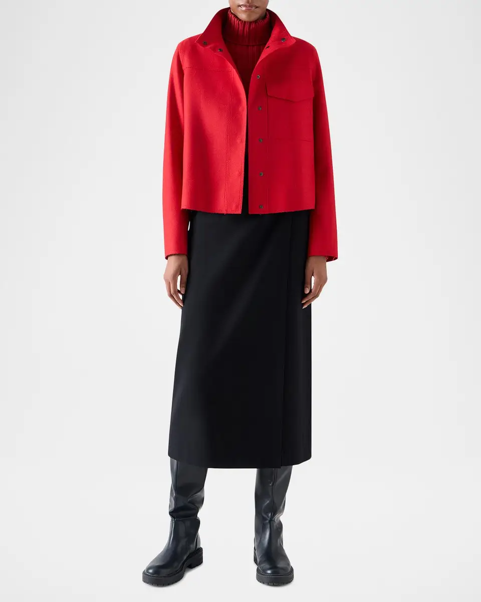 Akris punto Taglio Vivo Felted Wool Blend Jacket | Thumbnail 2 Akris punto Taglio Vivo Felted Wool Blend Jacket | Thumbnail 2