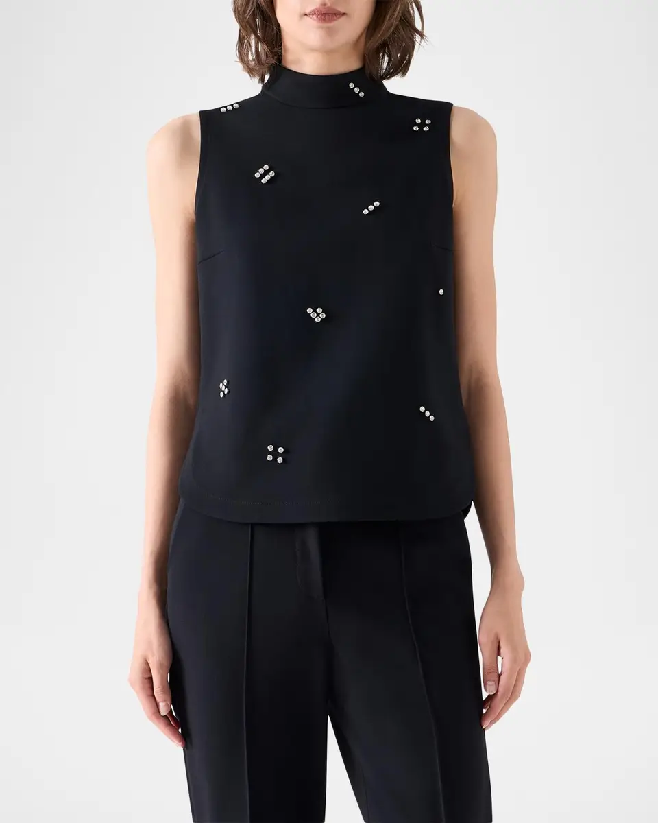 Akris punto Diamond Dice Dot Blouse | Thumbnail 4 Akris punto Diamond Dice Dot Blouse | Thumbnail 4