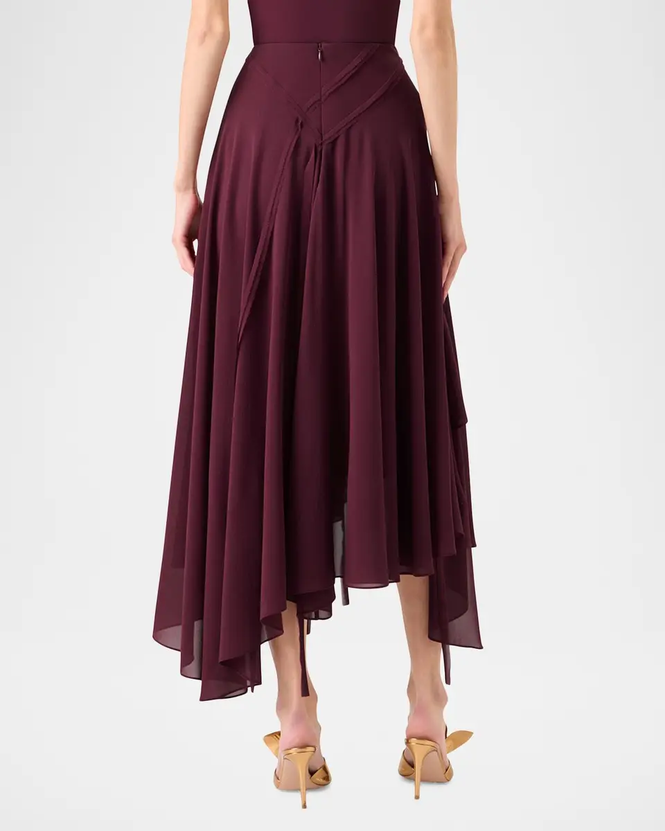 Akris Asymmetric Silk Georgette Midi Skirt | Thumbnail 2 Akris Asymmetric Silk Georgette Midi Skirt | Thumbnail 2