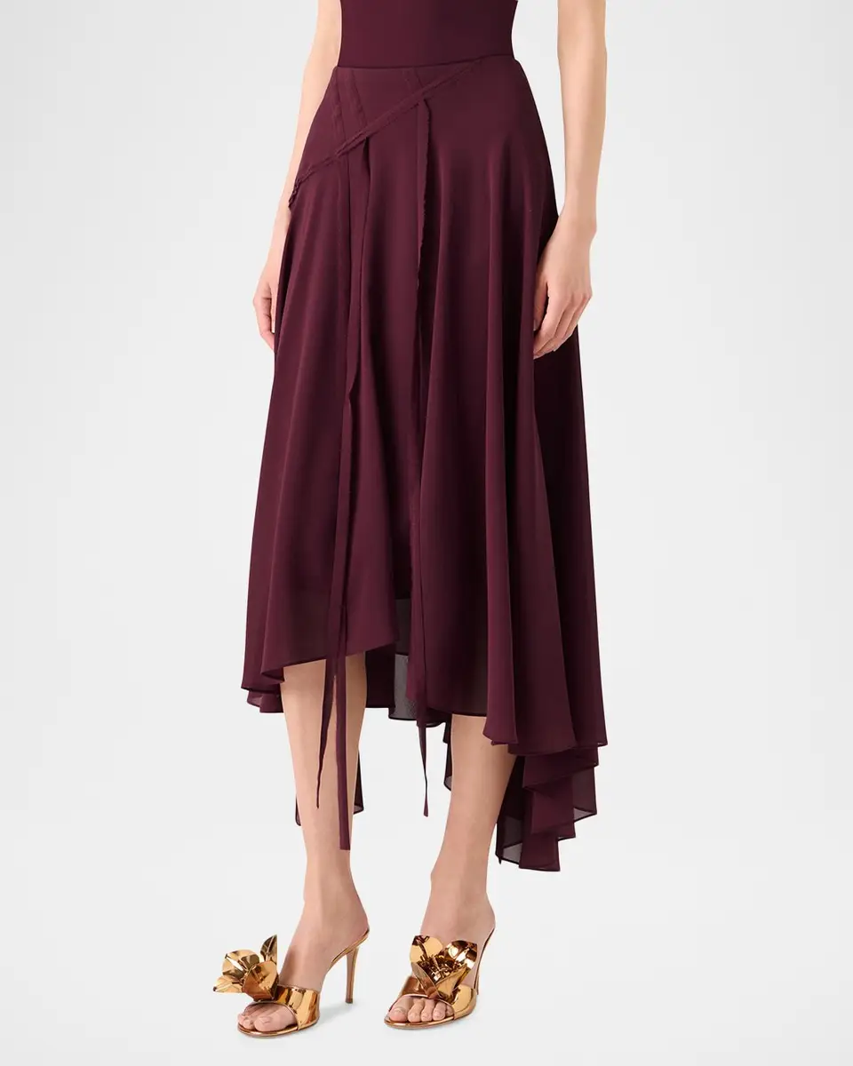 Akris Asymmetric Silk Georgette Midi Skirt | Thumbnail 3 Akris Asymmetric Silk Georgette Midi Skirt | Thumbnail 3