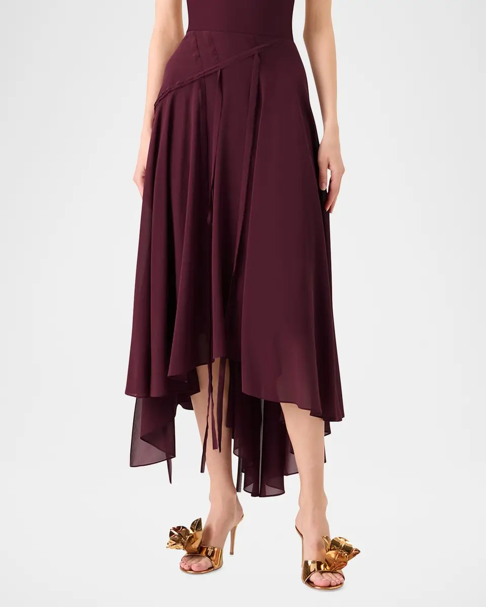 Akris Asymmetric Silk Georgette Midi Skirt | Thumbnail 5 Akris Asymmetric Silk Georgette Midi Skirt | Thumbnail 5