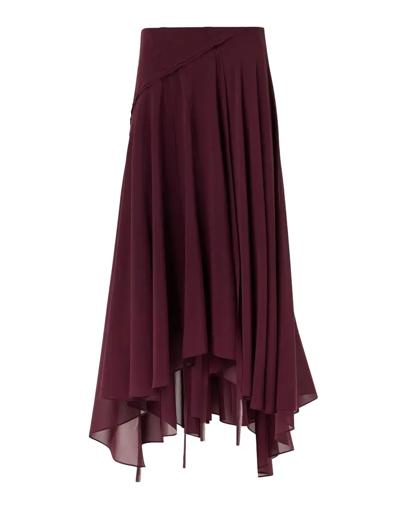 Asymmetric Silk Georgette Midi Skirt Asymmetric Silk Georgette Midi Skirt