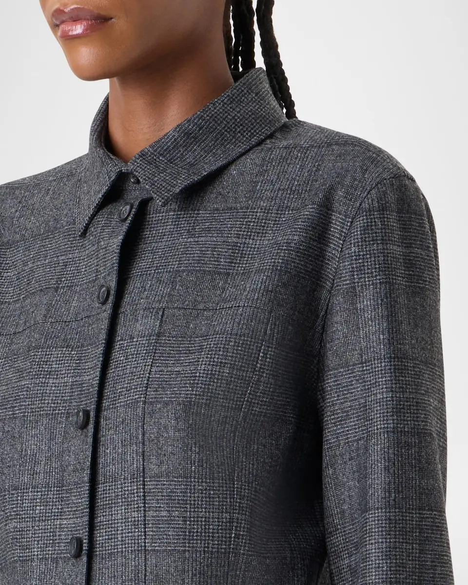Akris Wool Flannel Prince of Wales Button-Down Blouse | Thumbnail 5 Akris Wool Flannel Prince of Wales Button-Down Blouse | Thumbnail 5