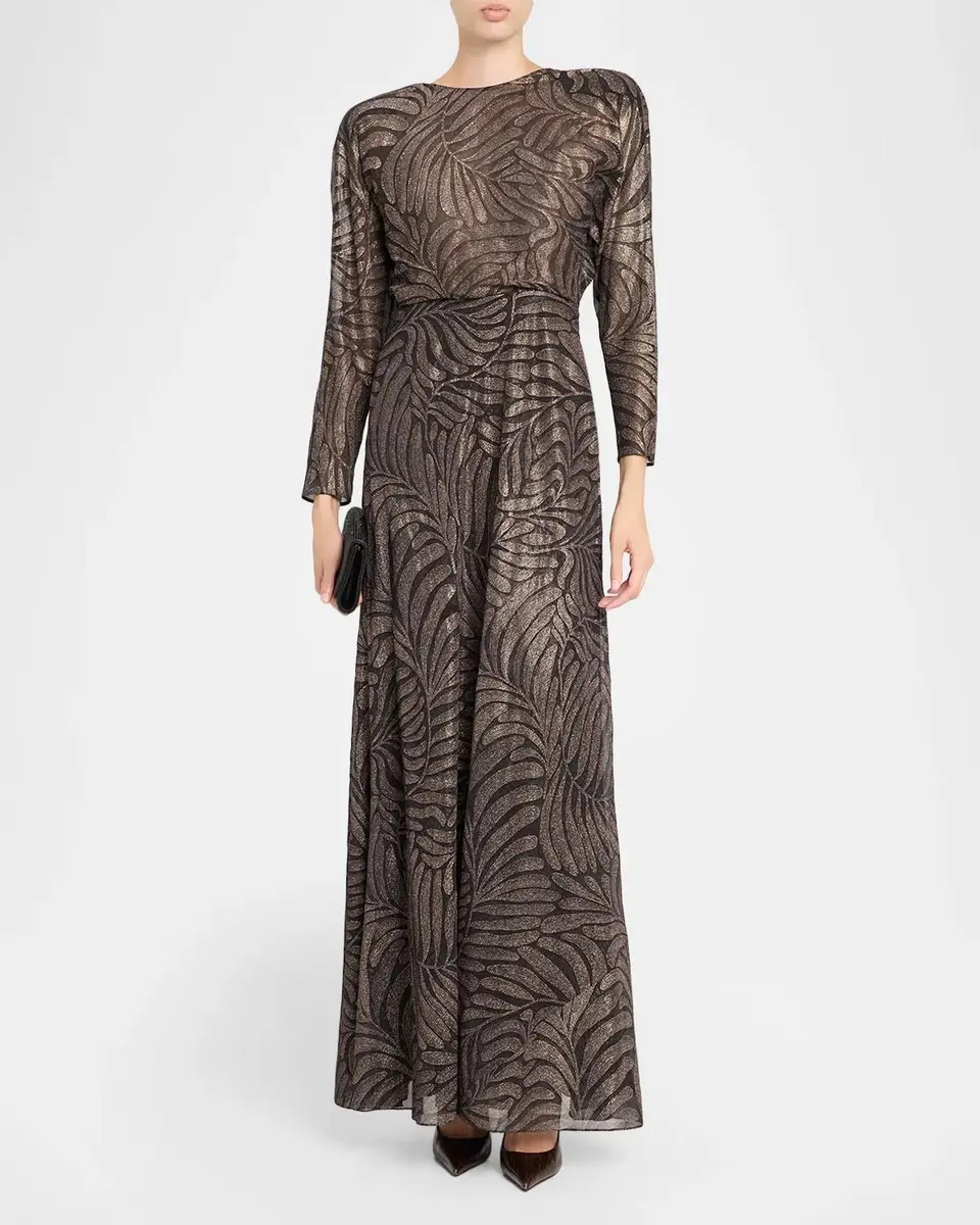 Ralph Lauren Collection Shannen Foiled Chiffon Evening Dress | Thumbnail 2