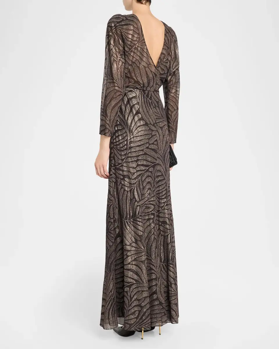 Ralph Lauren Collection Shannen Foiled Chiffon Evening Dress | Thumbnail 3