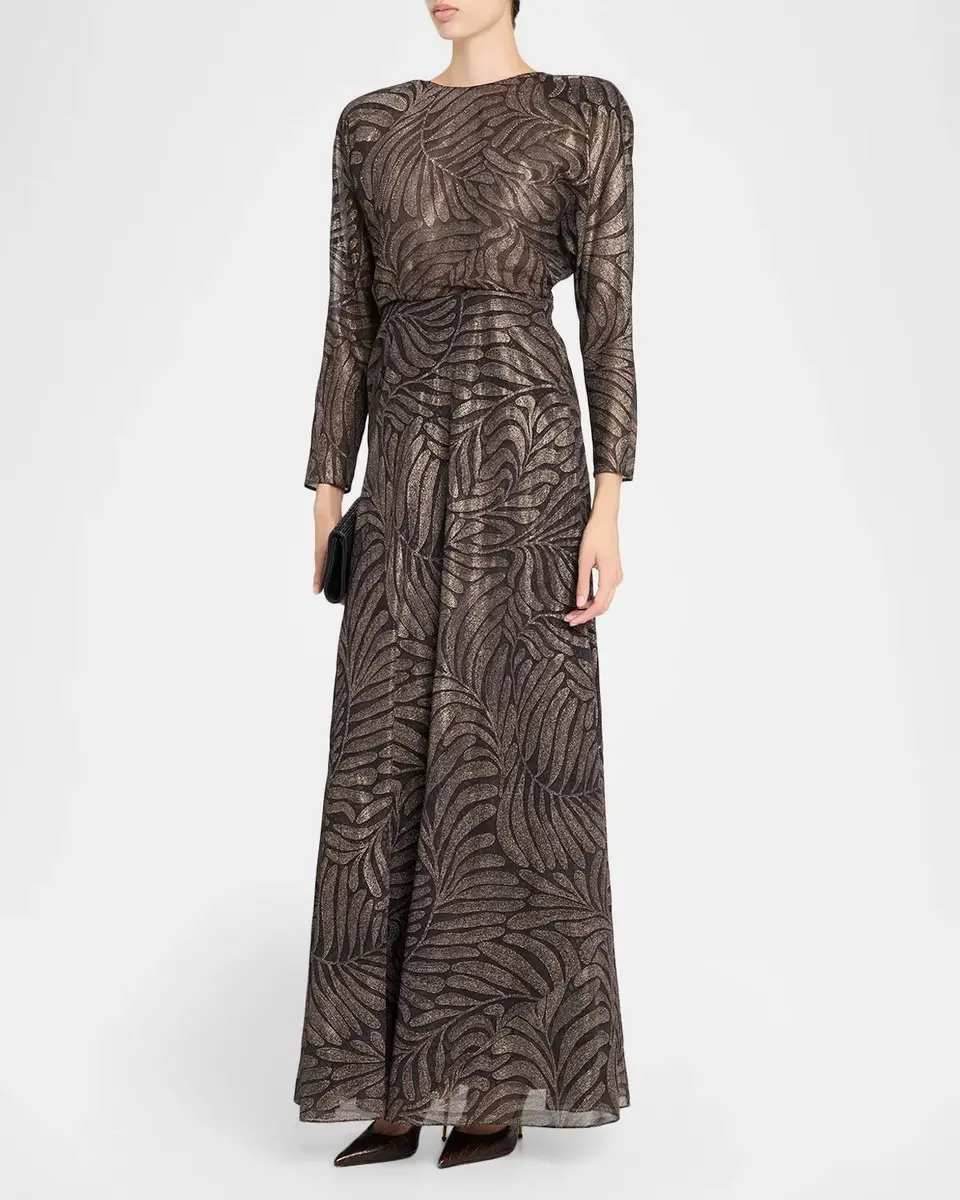 Ralph Lauren Collection Shannen Foiled Chiffon Evening Dress | Thumbnail 4