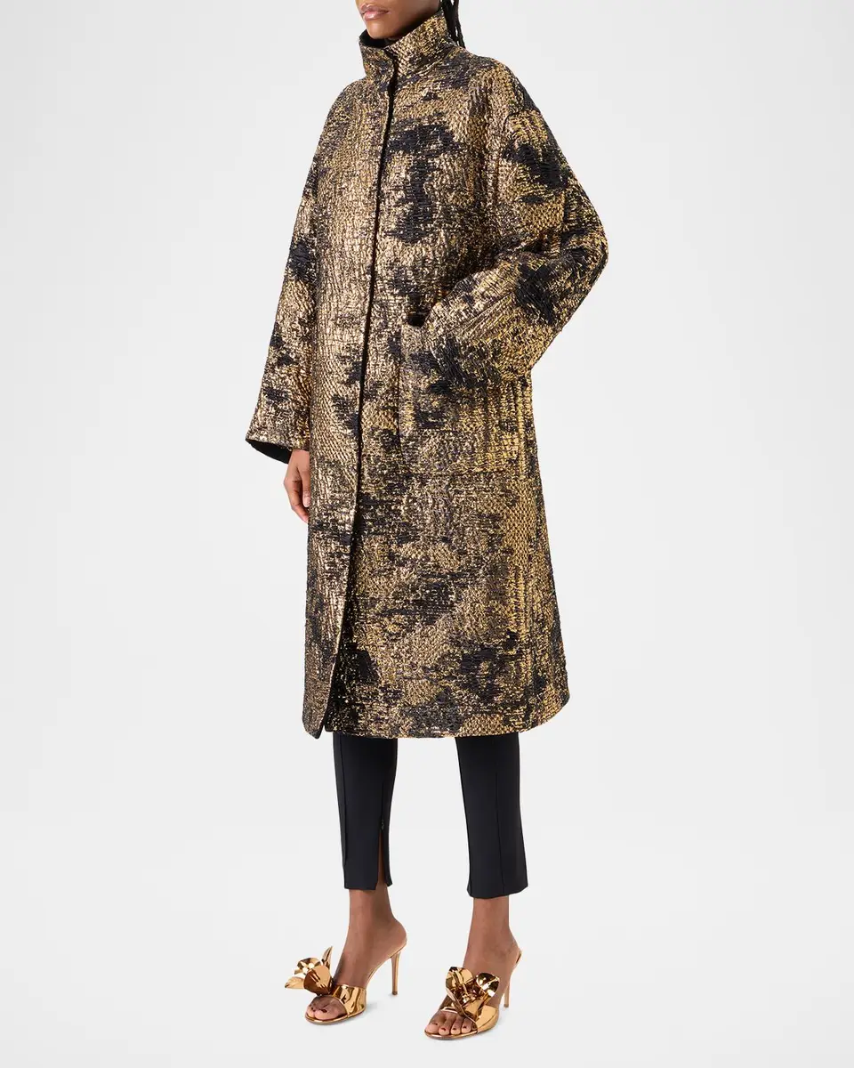 Akris Metallic Jacquard Oversized Coat | Thumbnail 4