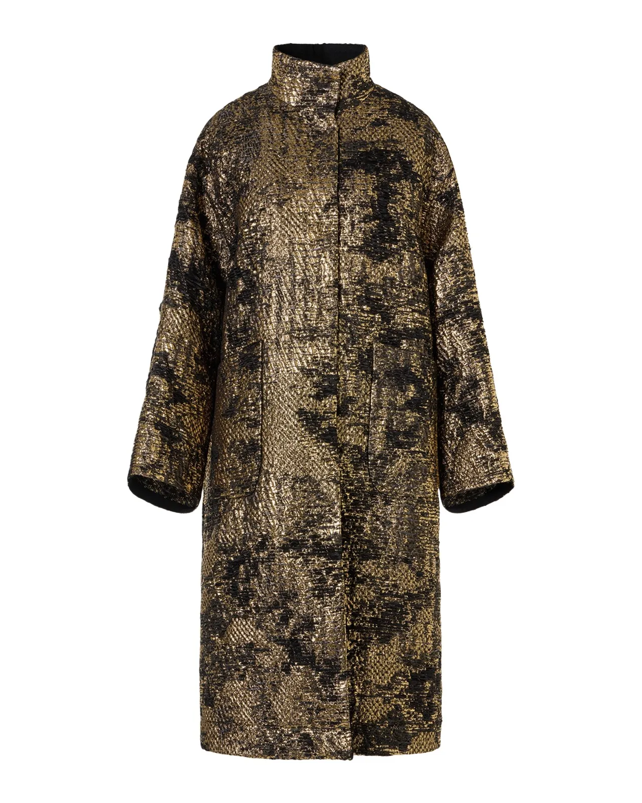 Akris Metallic Jacquard Oversized Coat