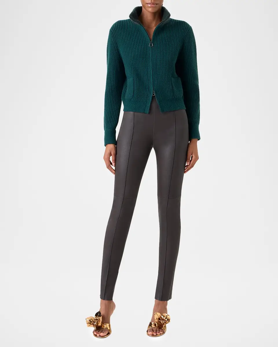 Akris Wool-Cashmere Turtleneck Zip Cardigan | Thumbnail 2 Akris Wool-Cashmere Turtleneck Zip Cardigan | Thumbnail 2