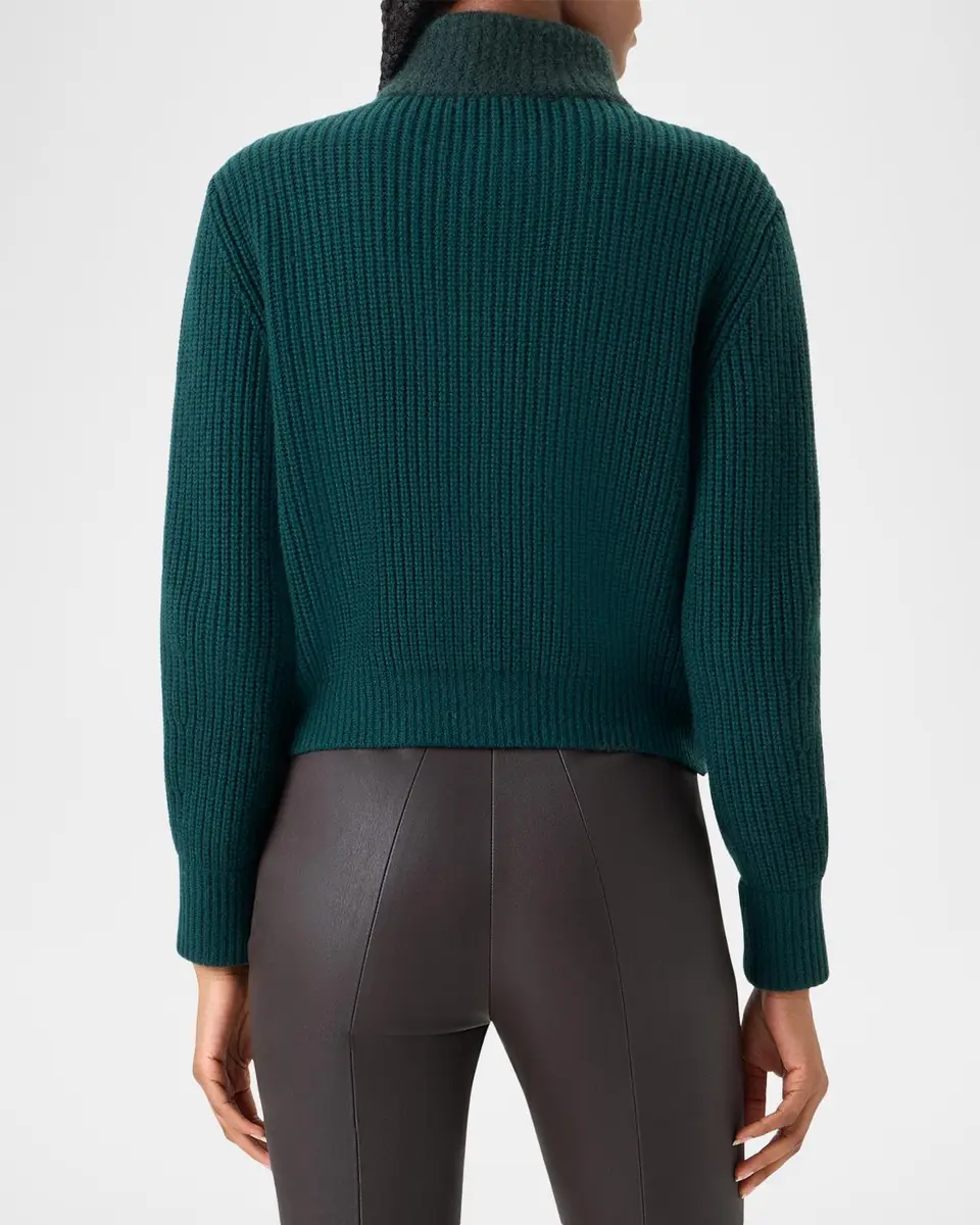 Akris Wool-Cashmere Turtleneck Zip Cardigan | Thumbnail 3 Akris Wool-Cashmere Turtleneck Zip Cardigan | Thumbnail 3