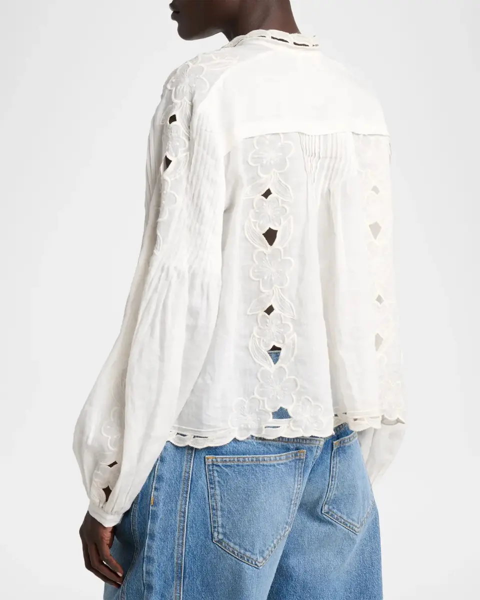 Isabel Marant Rubra Embroidered Ramie Button-Down Top | Thumbnail 3 Isabel Marant Rubra Embroidered Ramie Button-Down Top | Thumbnail 3