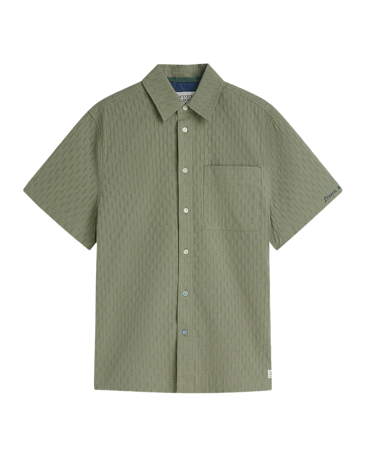 Men's Jacquard Seersucker Short-Sleeve Shirt