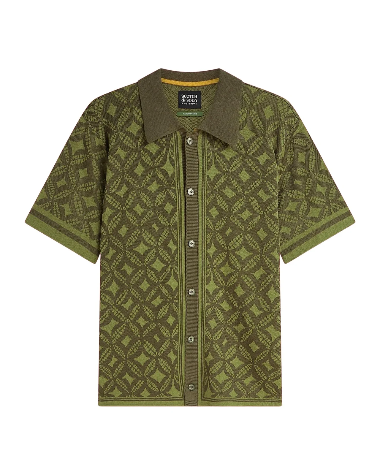 Men's Jacquard Knit Short-Sleeve Sweater