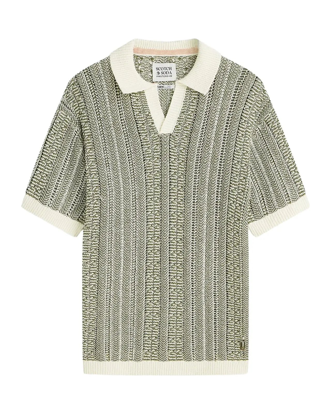 Scotch & Soda Men's Cable-Knit Johnny Collar Polo Sweater