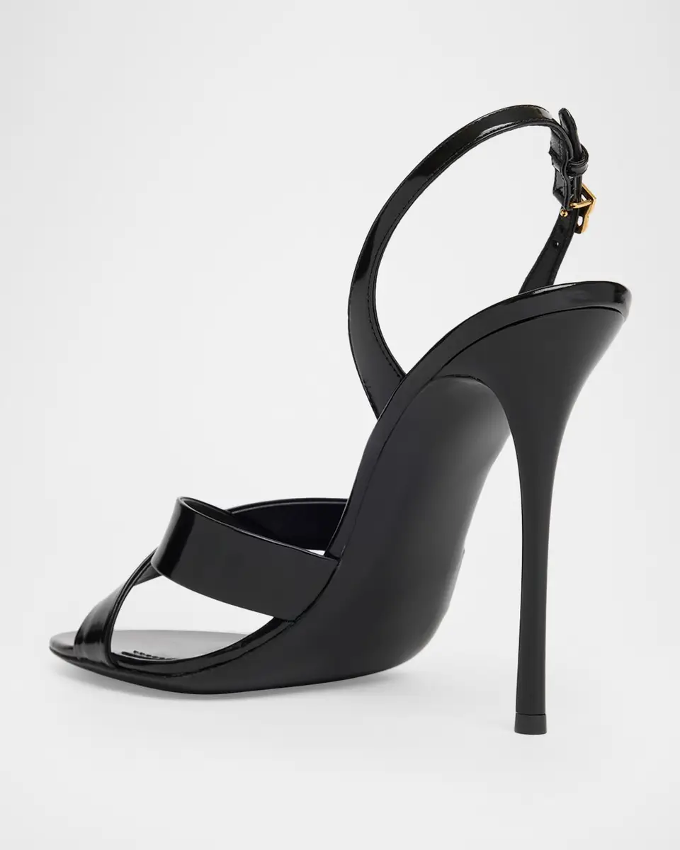 Dolce & Gabbana 105mm Patent Leather Crisscross Sandals | Thumbnail 4