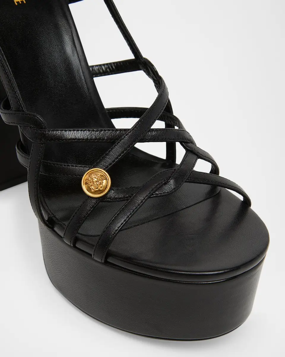 Versace 140mm Medusa Leather Platform Sandals | Thumbnail 3 Versace 140mm Medusa Leather Platform Sandals | Thumbnail 3