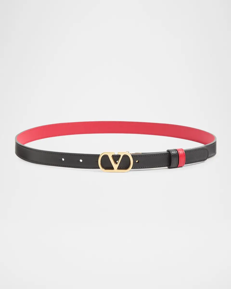 Valentino Garavani VLogo Signature Reversible Shiny Calfskin Belt 20MM | Thumbnail 3 Valentino Garavani VLogo Signature Reversible Shiny Calfskin Belt 20MM | Thumbnail 3