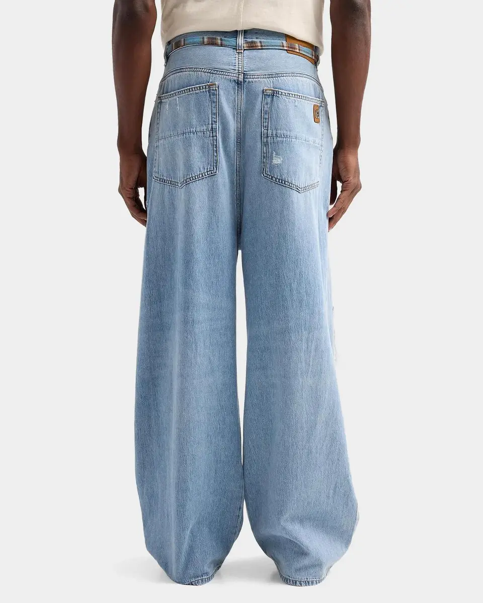 AMIRI Men's Flannel Repair Baggy Jeans | Thumbnail 3 AMIRI Men's Flannel Repair Baggy Jeans | Thumbnail 3