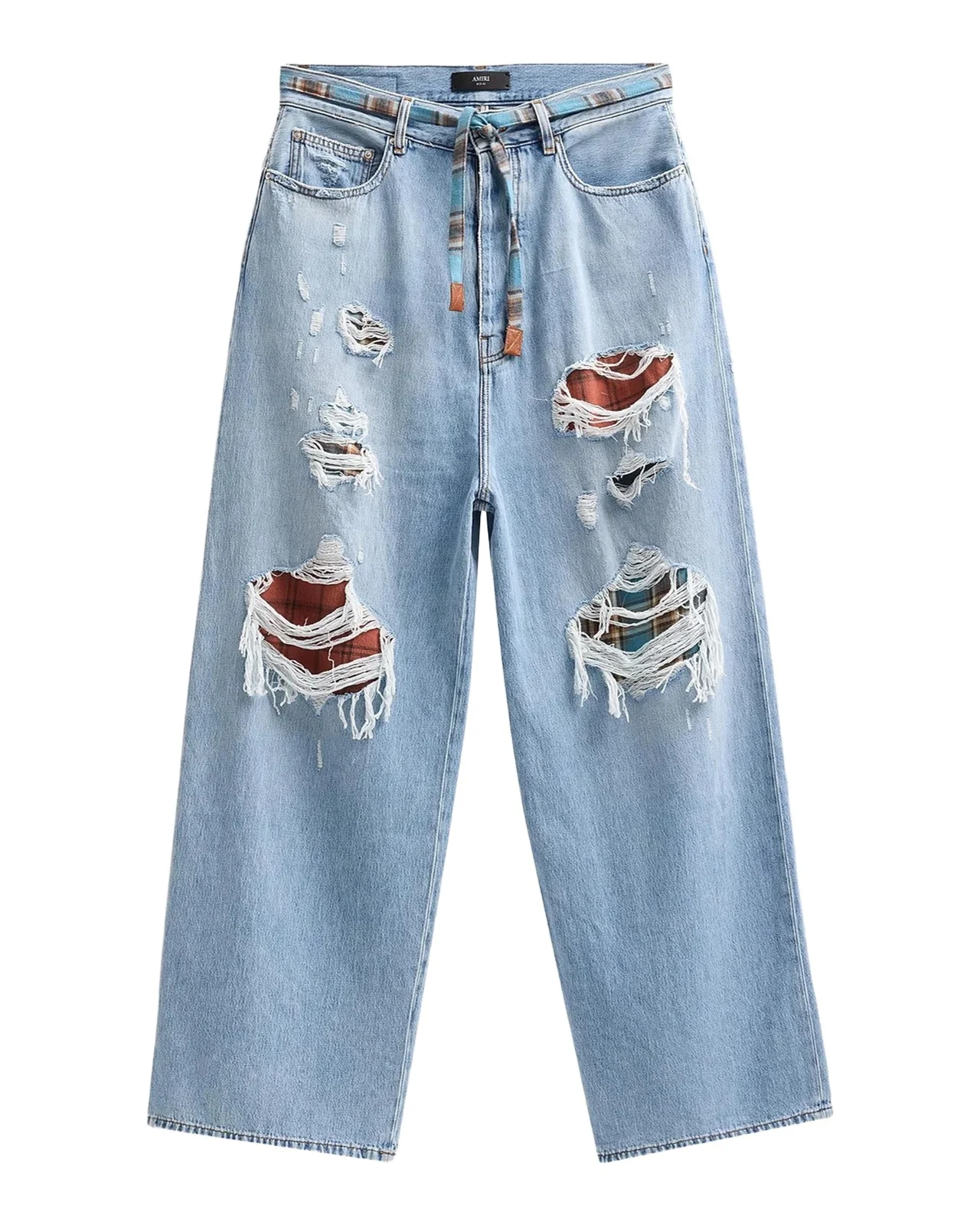 Men's Flannel Repair Baggy Jeans